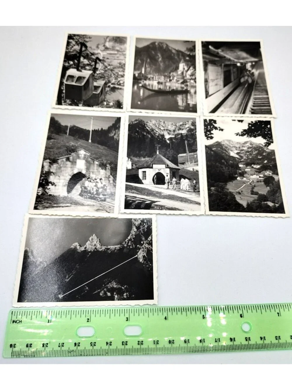 Vintage Andenken an Hallstatt Austria 7 RPPC Postcard Set Salt Mine Souvenir